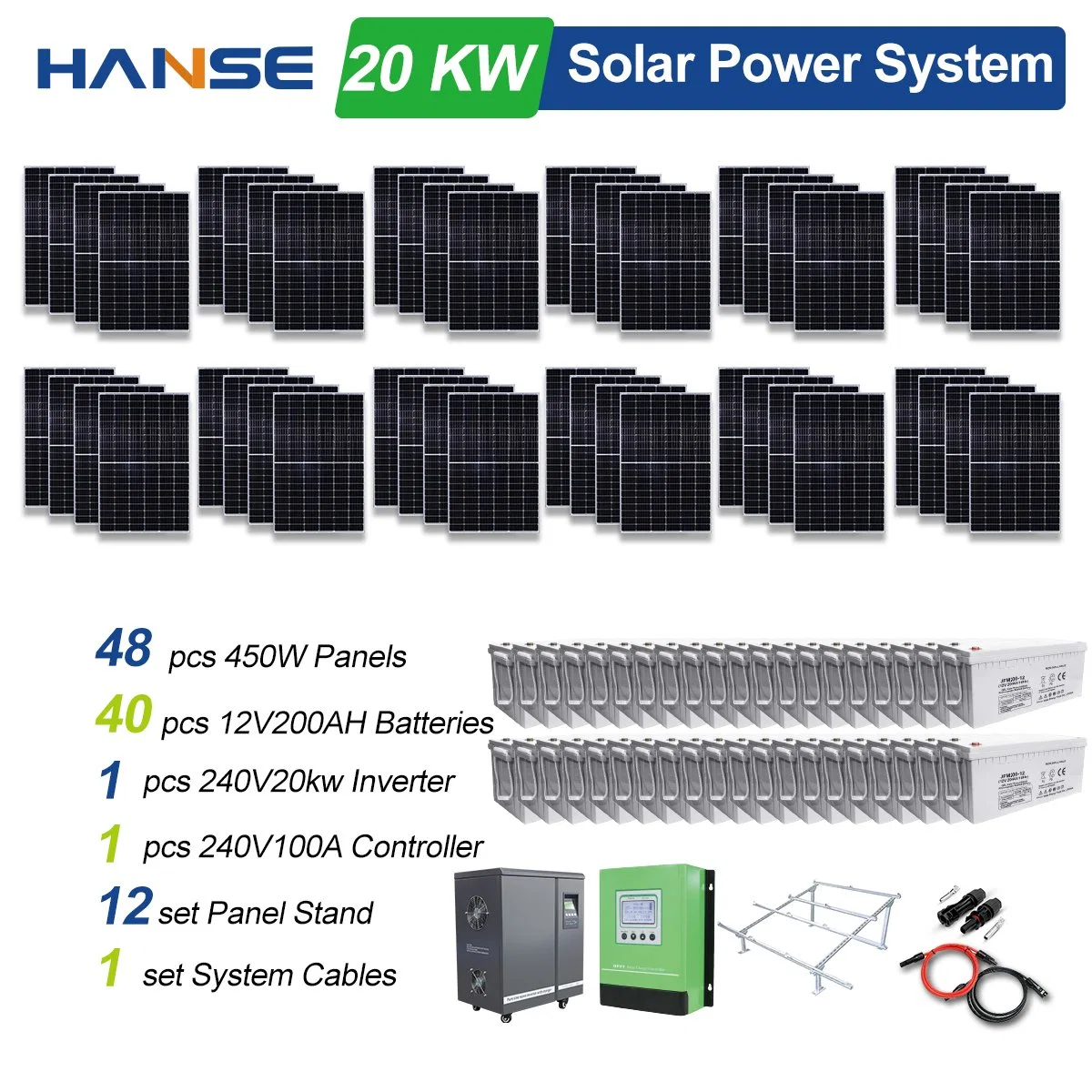 Good Price Hight Efficient Solar Panel off Grid 20kw Solar Energy System 230VAC Solar Power System Home Solar System