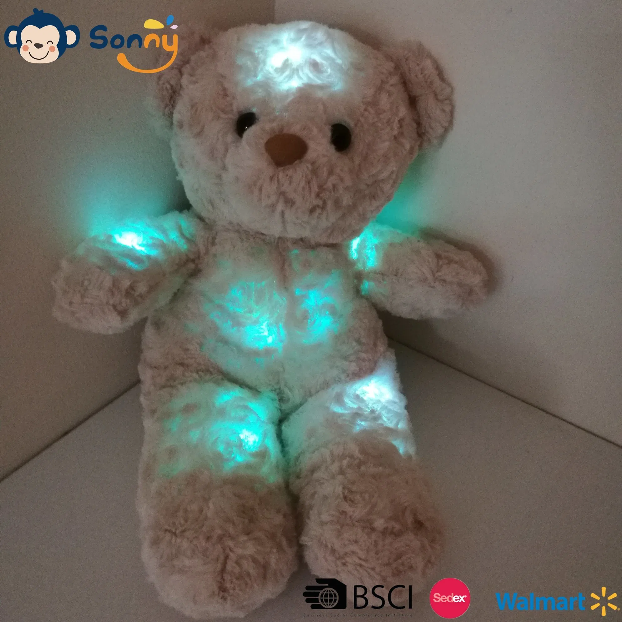 Ours en peluche musical LED pour bébé et enfants