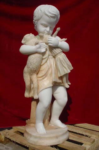 Exquisite Polishing Angel Kid Statue Marble Stone Figure Sculpture (SYMS-193)