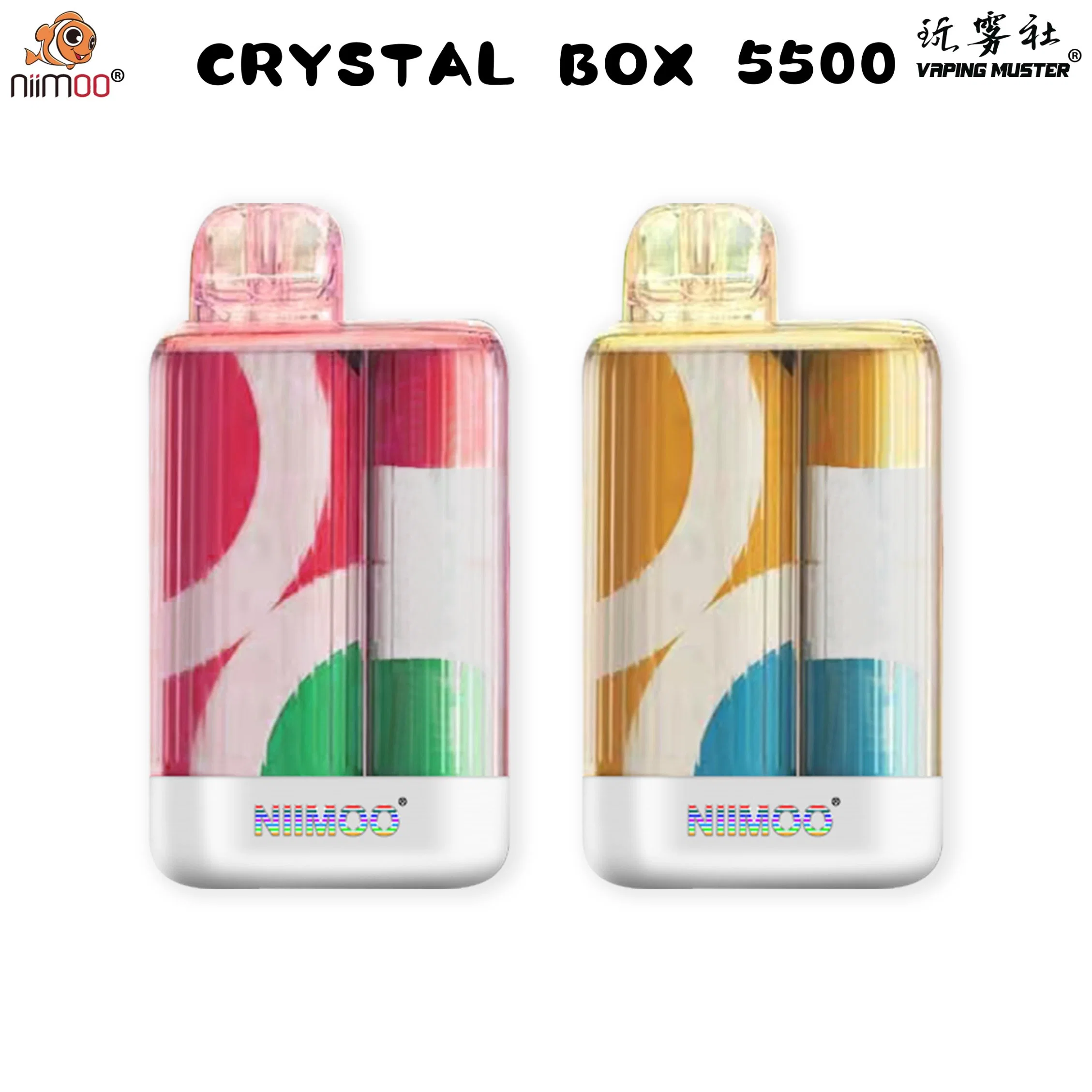 Niimoo Crystal Box 5500 Wholesale/Supplier Disposable/Chargeable Vape Wholesale/Supplier Electronic Cigarette 550mAh Cobalt Battery Type C