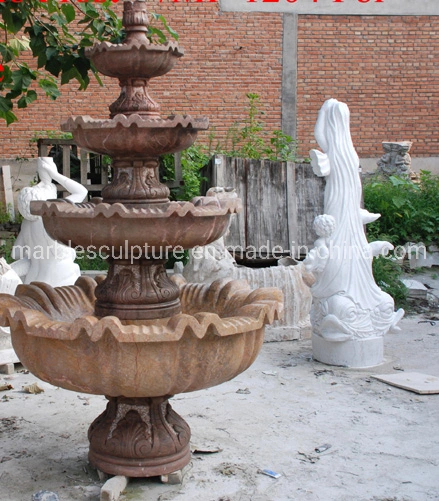 Los niveles múltiples Jardín al aire libre de la decoración de mármol Tallada Fuente de agua (SYF-069)