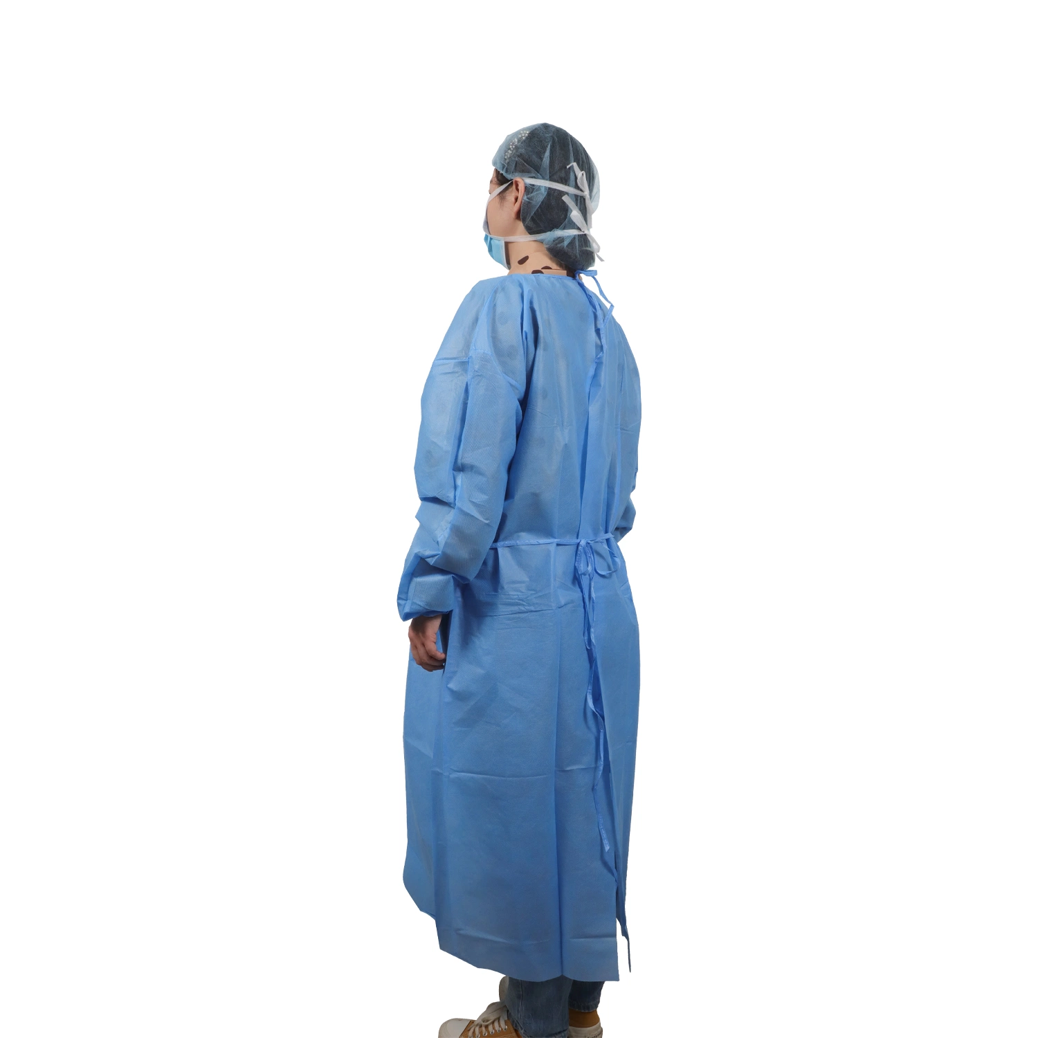 Blue SMS Surgicalgown Isolation Gown Knit Cuff