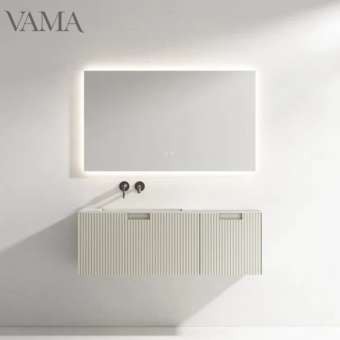 Vama 120cm No Faucet Hole Countertop Modern Ripple Effect Bathroom Furniture Different Color