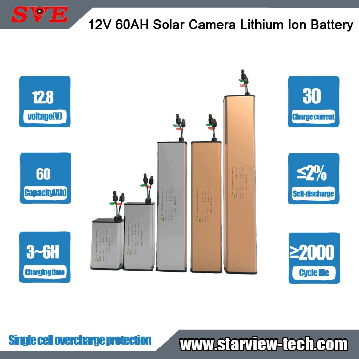 Li-on Battery Waterproof Solar Streetlight Outdoor Solar CCTV Camera Lithium Ion Battery 12V 60ah