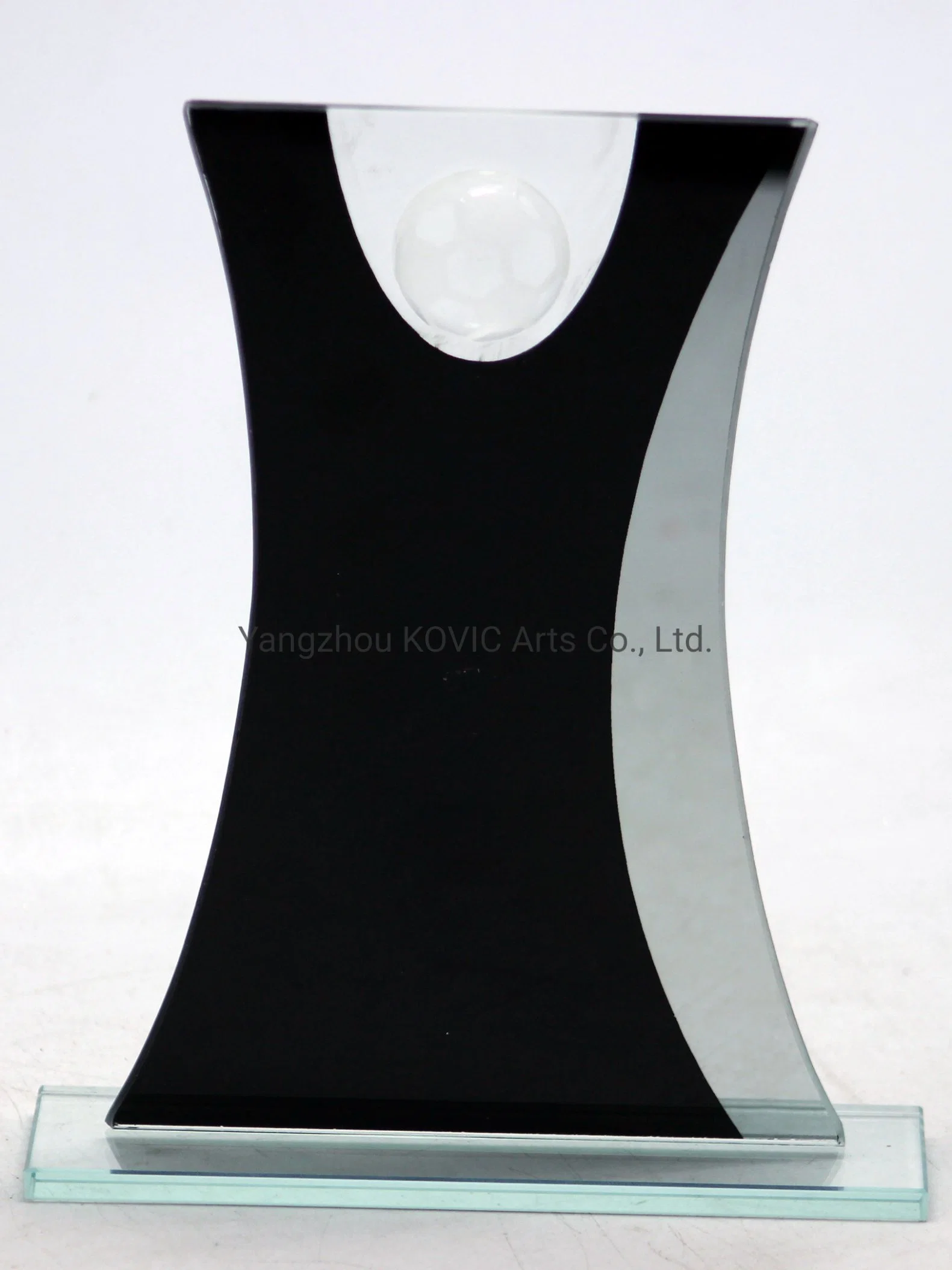 La bola de trofeo de cristal transparente para el premio en blanco personalizados regalo