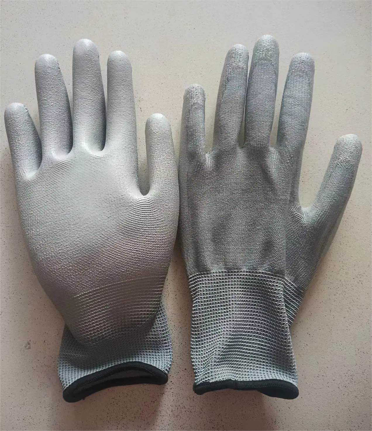 White PU Coated Polyflex Antidust Safety Work Gloves