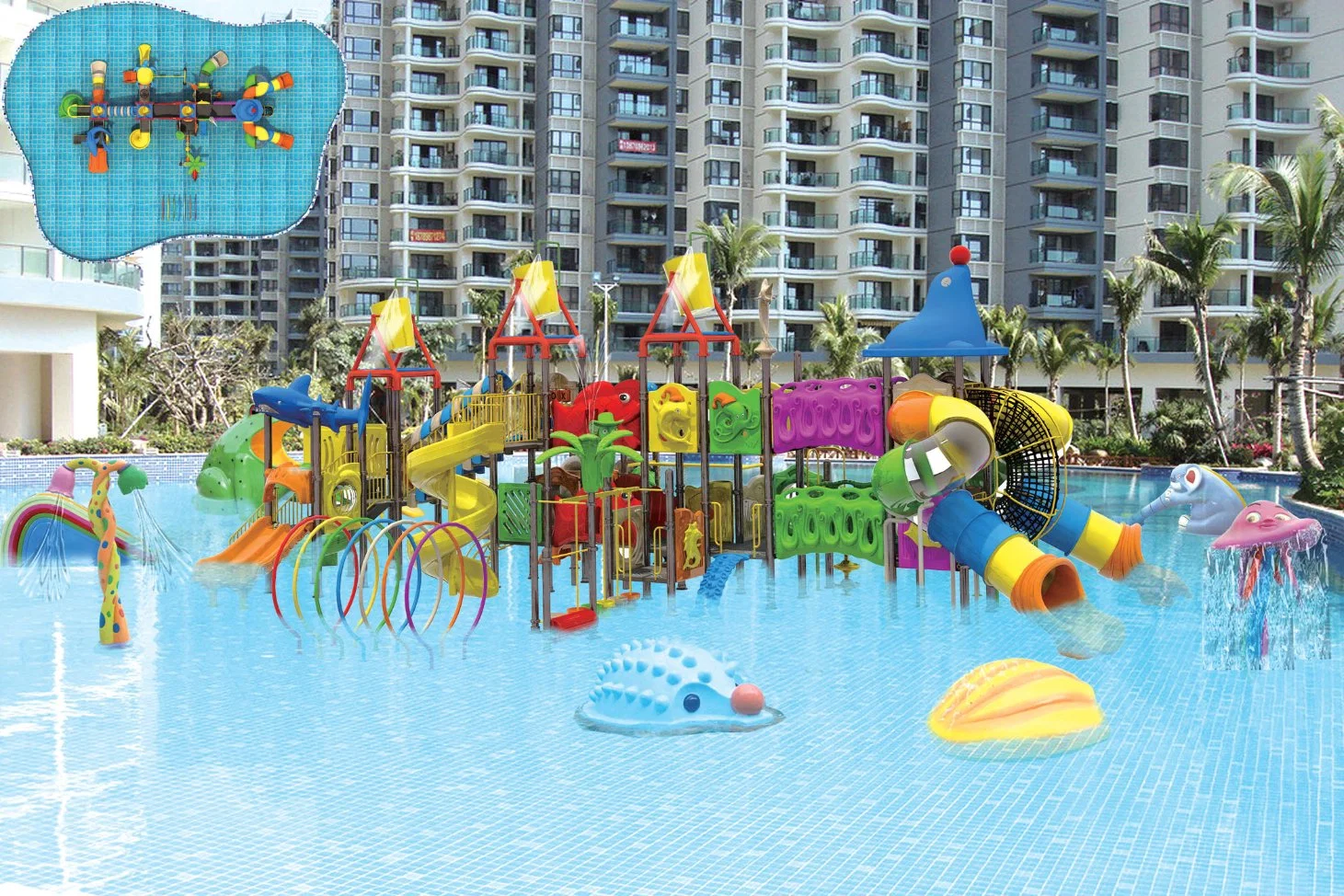 Amusement Kids Water Theme Park Equipment Outdoor Swimming Pool Slide