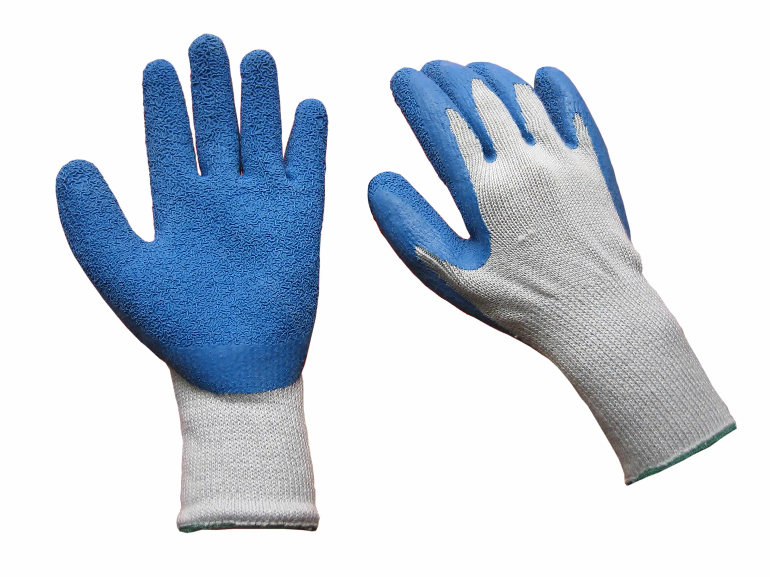 10 Gauge 5 Gewinde Baumwolle/Polyester Futter Raue Oberfläche Grünem Latex Handschuhe