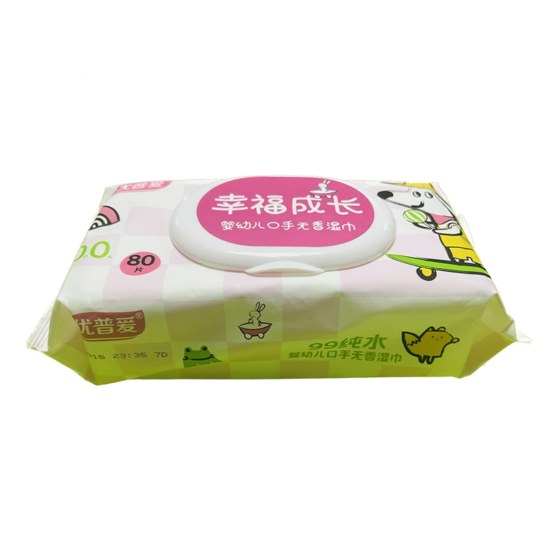 Factory Manufacture Customized Print Baby Paper Side Gusset PE Wet Tissue Plastic Bag