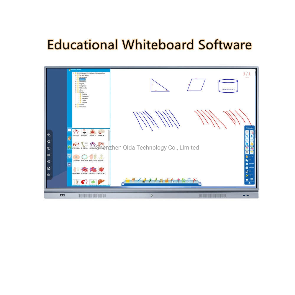 شاشة LCD مسطحة مقاس 55/65/75/86 بوصة للوسائط المتعددة ذات الفصول الرقمية تلفزيون ال سي دي بلوحة التعليم الذكي التفاعلية مع لوح أبيض