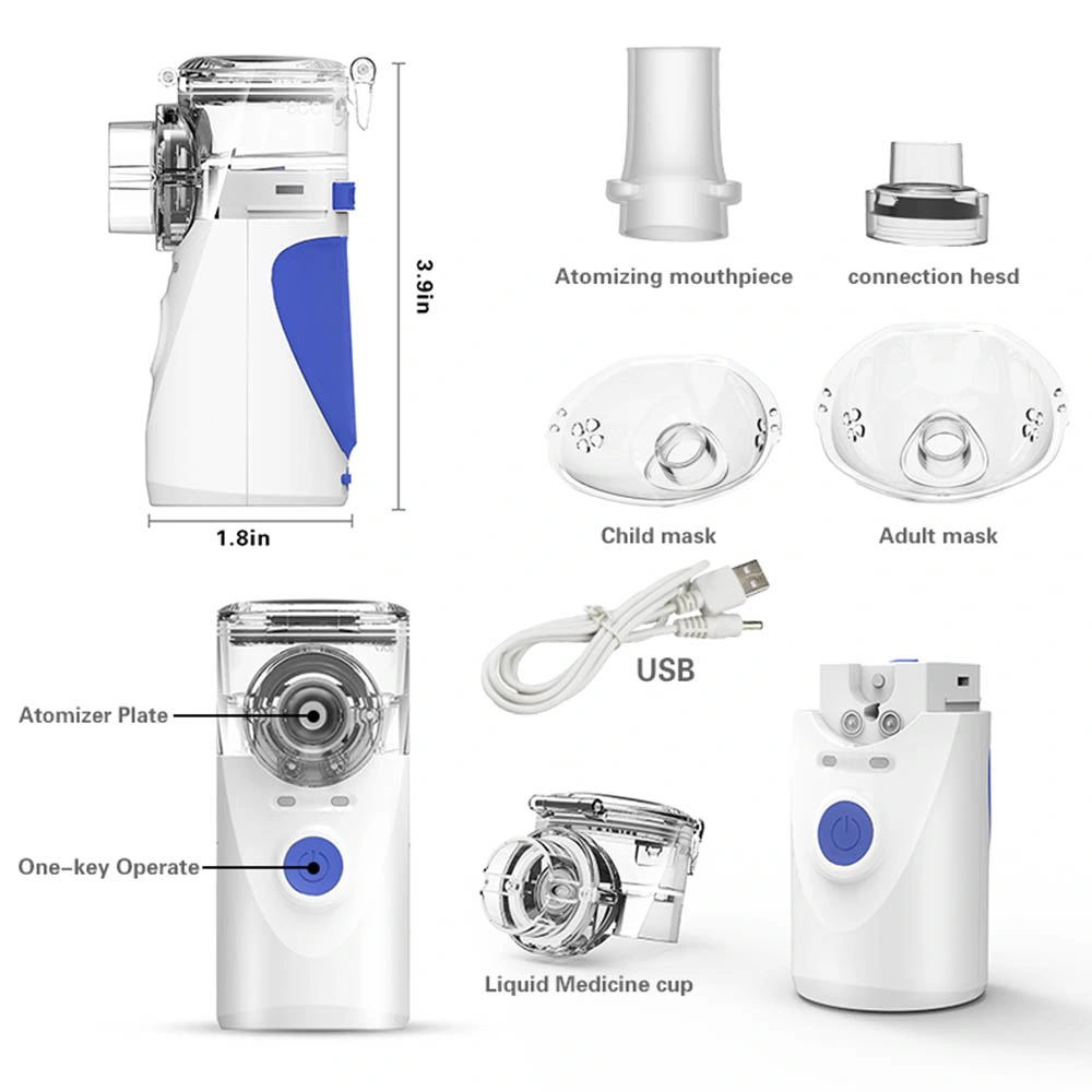 Medical Device Ultrasonic Portable Nebulizer Electricity Inhaler Mesh Nebulizer Machine for Kids