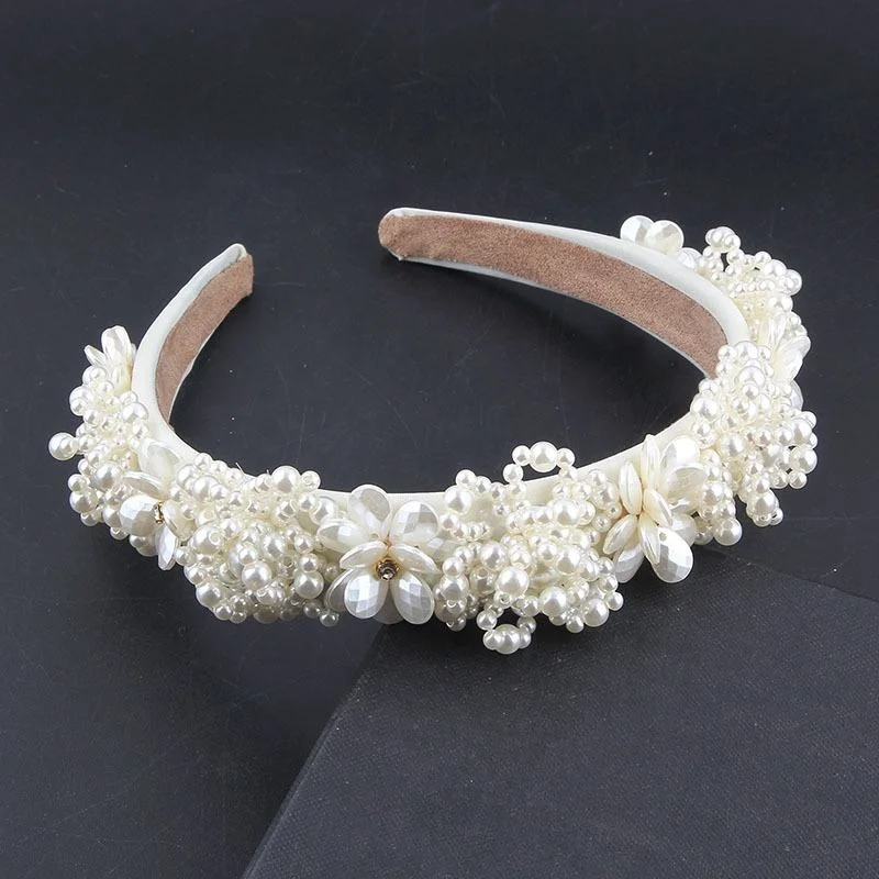 High quality/High cost performance  Luxury Fashion Pearl Hairband Korean Simple Hair Accessories Fine Headband for Women Girls