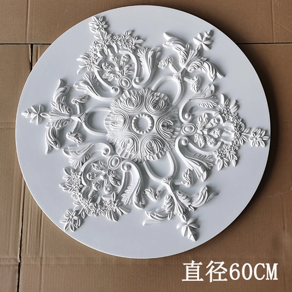 Fireproof Hotel Roof Ceiling Medallion Polyurethane Material in PU Medallion