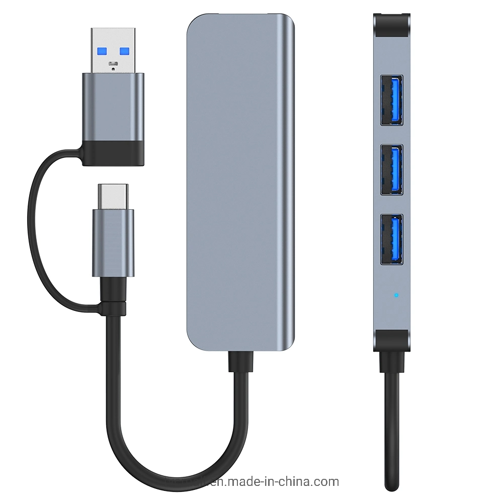 2013tu USB3.0 / Type-C 2-in-1 Splitter 4 USB3.0 Ports USB Hub Phone Laptop Adapter