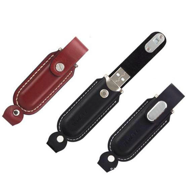 Customized Business Style Button Leather USB Flash Drive USB Flash Disk USB Driver USB Drive USB Stick USB Stick