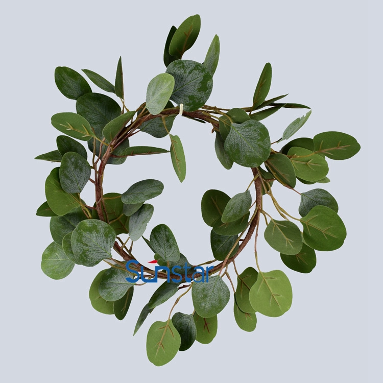 Artificial Plants Silver Dollar Eucalyptus Wreath 30cm for Indoor Home Decoration 51065