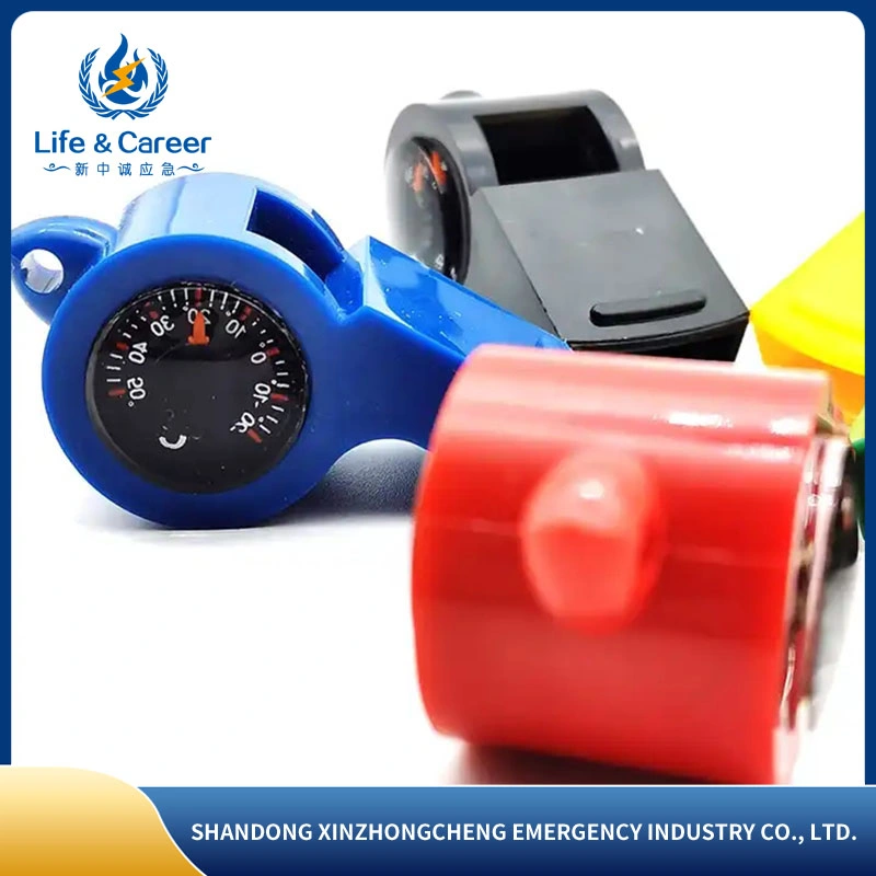 New Arrival Multifunctional Whistle with LED Light Thermometer Compass Rescue Safety Whistle