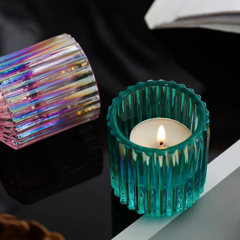 Modern Simple Glass Candle Holder Romantic Candlelight Dinner Props Aromatherapy Candle Cup Festive Atmosphere Decoration Small