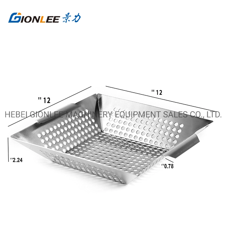 430 Stainless Steel Grill Basket Stamping Square Holes