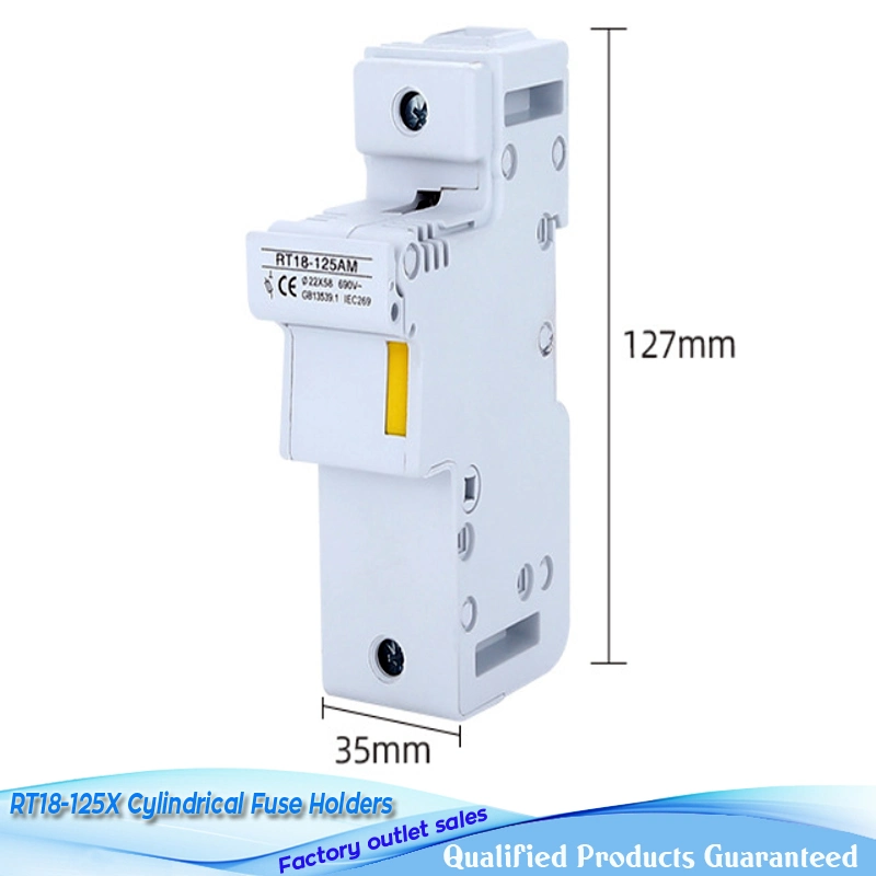 Rt18-125X 1p 2p 3p with Light Rail Fuse Base 22*58 Cylinder Fuse Holder