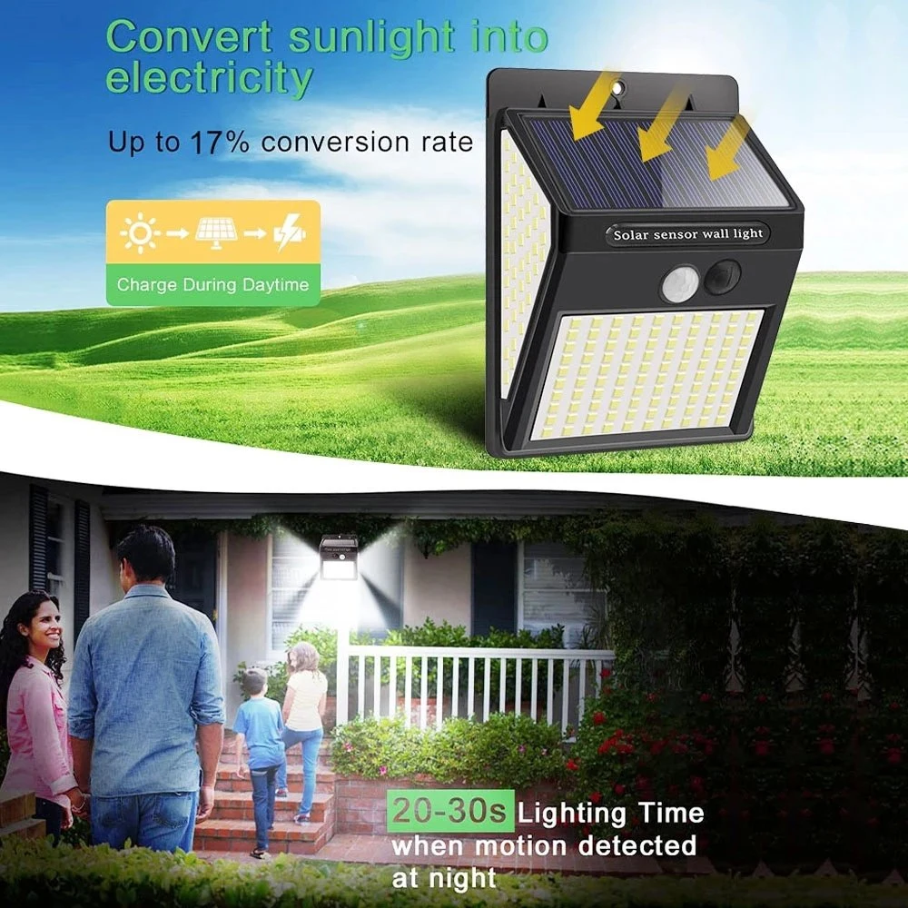 3mode Waterproof 230 LED Solar Motion Sensor Lights Outdoor Sunlight