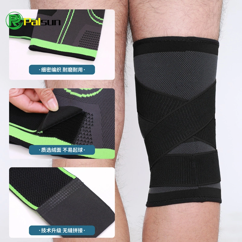 Adjustable Protective Knitted Strap Sports Knee Pads Lightweight Breathable Sports Pressure Knee Pad