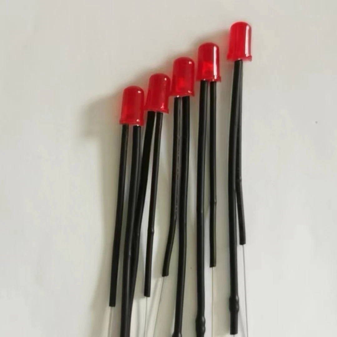 LED F3 Red Colour Butt Welded Resistor Add Black Tube