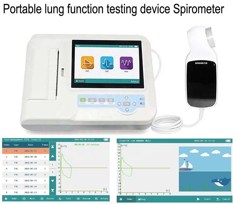 Inalámbrico de alta calidad de la respiración profunda capacidad vital de la función pulmonar de la función pulmonar Analyzer espirómetro incentivo