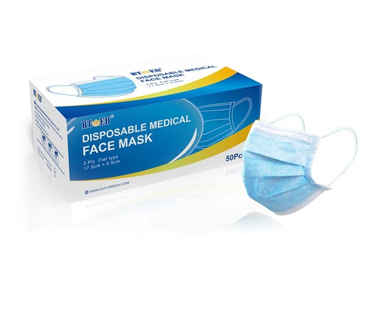 Customized Box 50 PCS Disposable Surgical Medical Face Masks