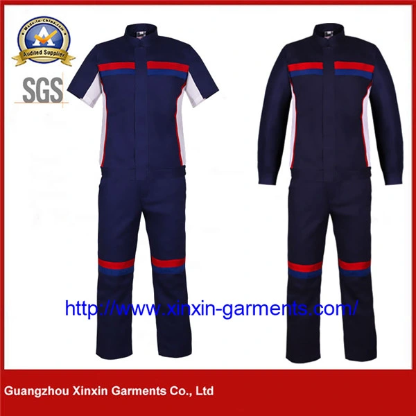 Summer Worker Car Repair Working Clothes Short Sleeve Jackets and Pants Construction Clothes (W850)