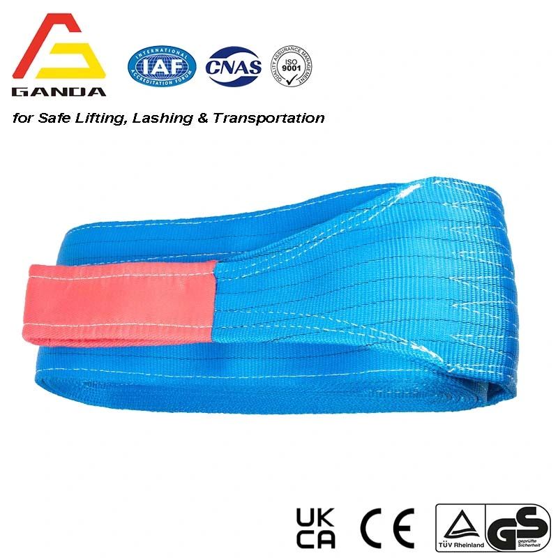 Factory Price 240mm8t Web Sling GS Heavy Duty Synethetic 2 Ply Polyester Webbing Lifting Sling with Lifting Eyes En 1492-1, ASME/ANSI B30.9, as 1353, NBR 1567-1