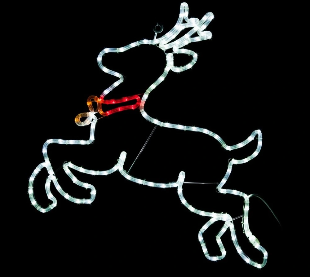 LED rojo y blanco de renos de Navidad de Navidad iluminado Motif 27.6 cm x 26,8 cm