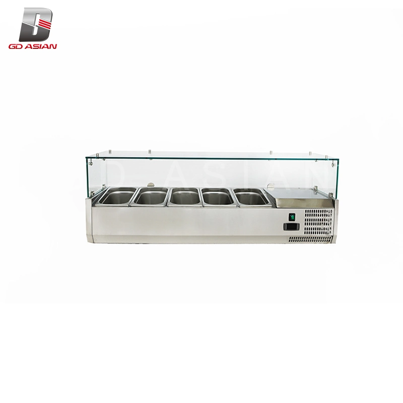 Gn1/4*4 Commercial Countertop Display Refrigerator with Glass Lid