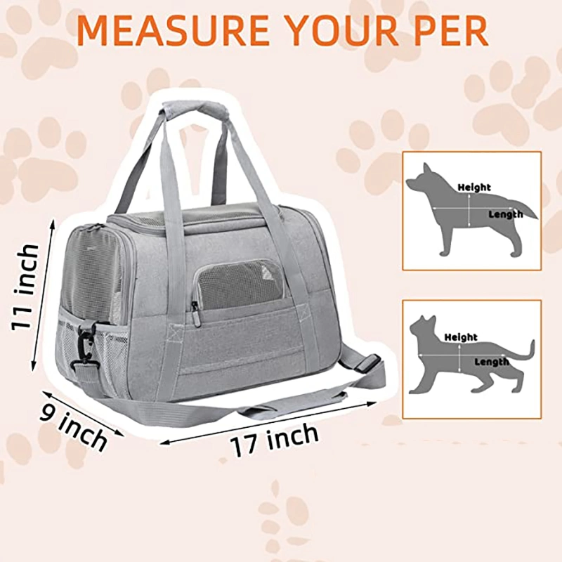 Custom Breathable Handbag Airline Approved Pet Carrier for Puppy Cat