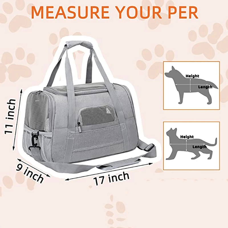 Sac de transport pour animaux de compagnie respirant sur mesure approuvé par les compagnies aériennes pour chiot chat.