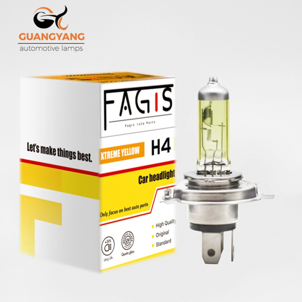 Fagis H4 12V 60/55W P43T carro amarelo lâmpadas de halogéneo