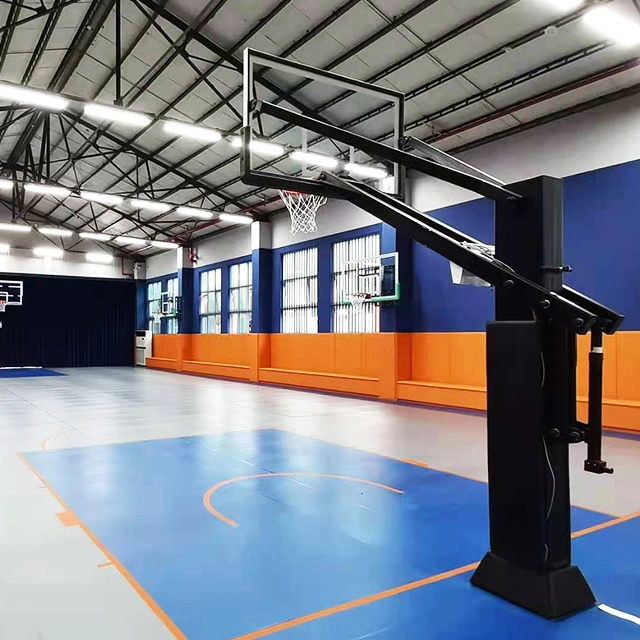 OEM ODM Réglage de la hauteur de fabrication utilisation institutionnelle panneau arrière en verre trempé Dans les paniers de basket-ball