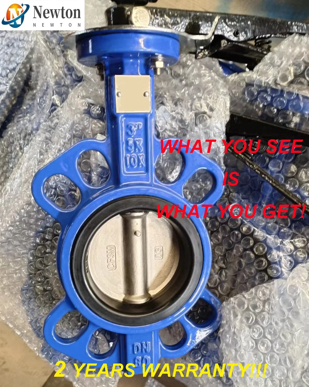 DN80 Wafer Type Butterfly Valve, Di Body, SS316 Disc, EPDM/NBR Seat, Ss410 Shaft with Hand Lever Operated Pn10/16/ JIS 5K/10K /150lb Flanged Butterfly Valve