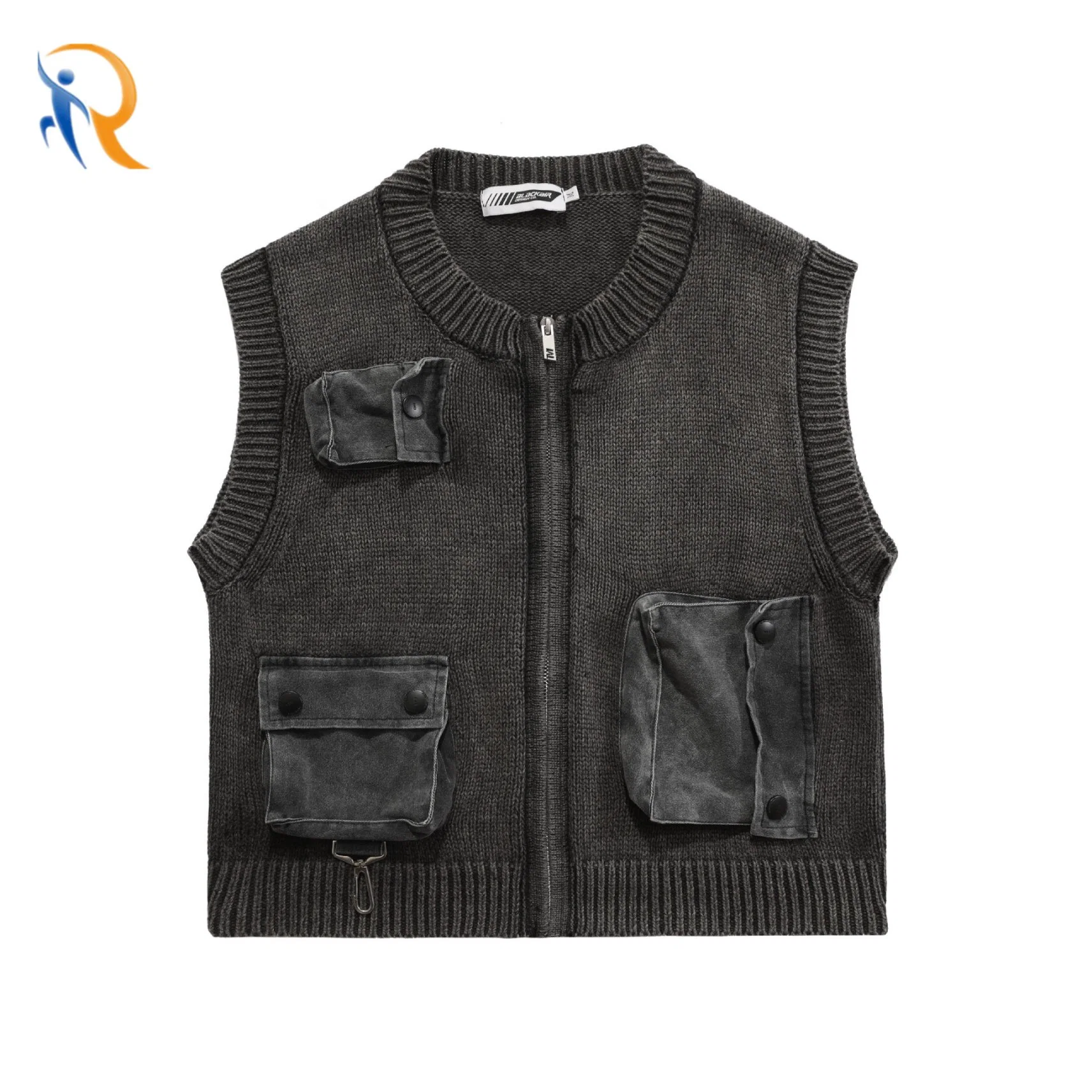 Men's Street Retro Knitted Vest Men's Three-Dimensional Pocket Vest Jacket Jkt-314