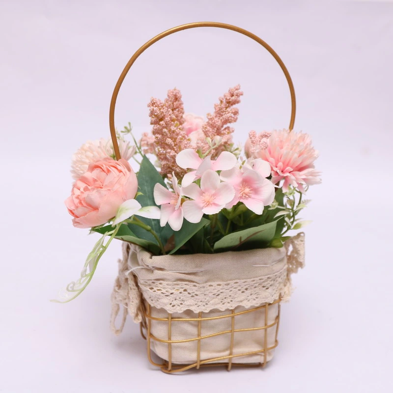 Plastic Artificial Flower Home Decoration with Ornament