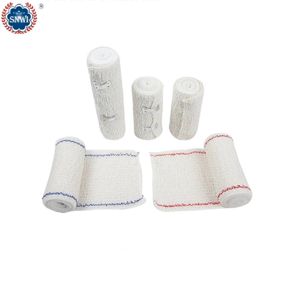 CE ISO Approved Disposable Medical Supply Natural Color 100% Pure Cotton Elastic Crepe Bandage