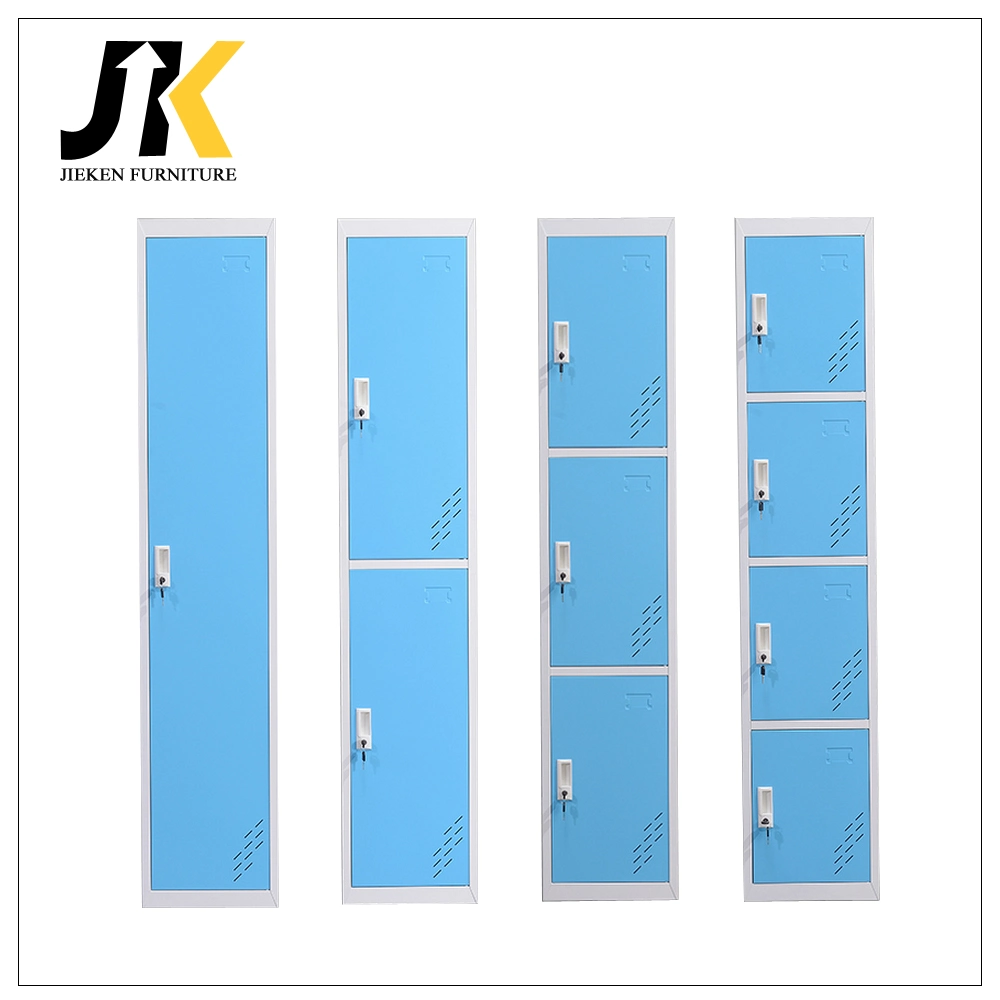 Home Use Metal Single Door Storage Cabinet Blue Color Mini Wardrobe