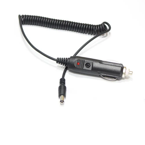 DC 5.5*2.1 PVC spiral Coiled Cable with Cigaretter Lighter Charger. 3.0Meter