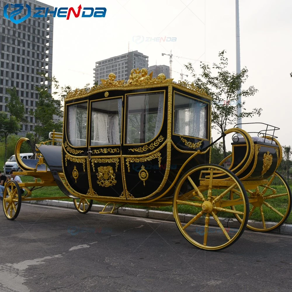 Vagón turístico eléctricos carros de caballo Boda Real de tres ruedas Handmade Horse-Drawn Transporte