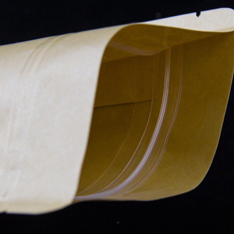 Bolsa de papel de papel de Kraft Bolsa de plástico de envasado de alimentos AutoReliant Y autoproclamado Regalo de ventana biodegradable de Regalo Brown de Café Comida resealable Snack Bag
