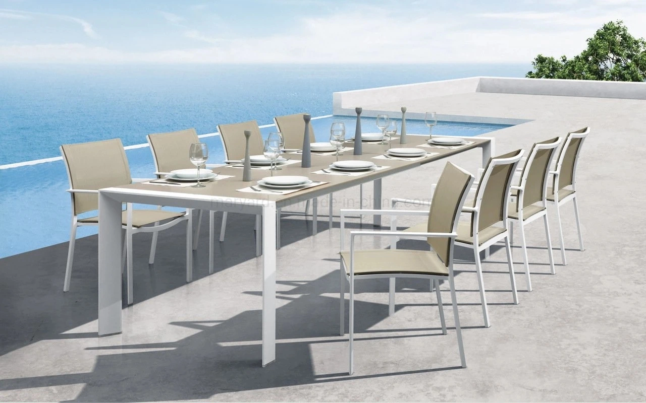 Outdoor Table Aluminum Mech Weaving Outdoor Table and Chair Set