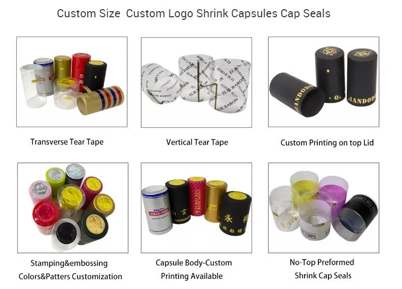 PVC Shrink Capsules Wine Capsules Shrink Wrap Bands for Plum Berry Wine Bottle Shrink Caps