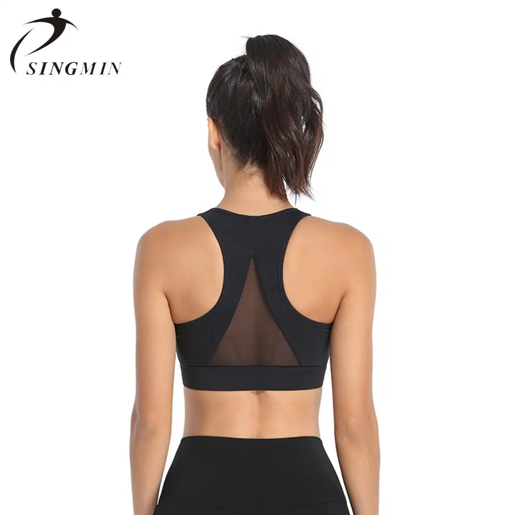 High quality/High cost performance  Hot Selling Women Sexy Sports Workout Zipper Yoga Bra