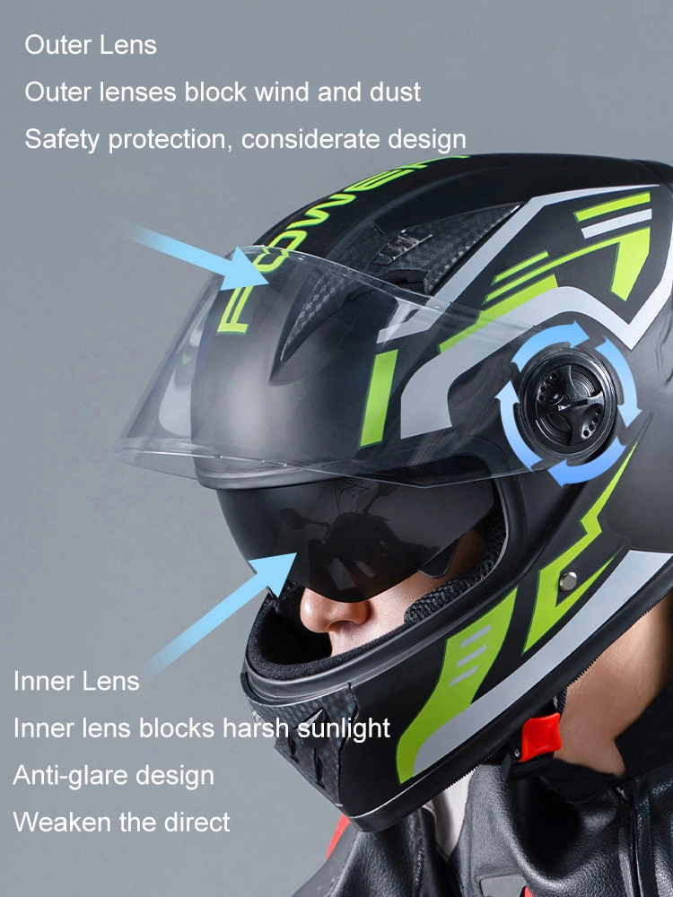 De cara completa OEM personalizada Casco Moto casco de moto de polipropileno Mayorista/Proveedor de fábrica de Aseguramiento de calidad de la seguridad de equitación de Verano de las tapas de las motocicletas adulto Casco de protección solar