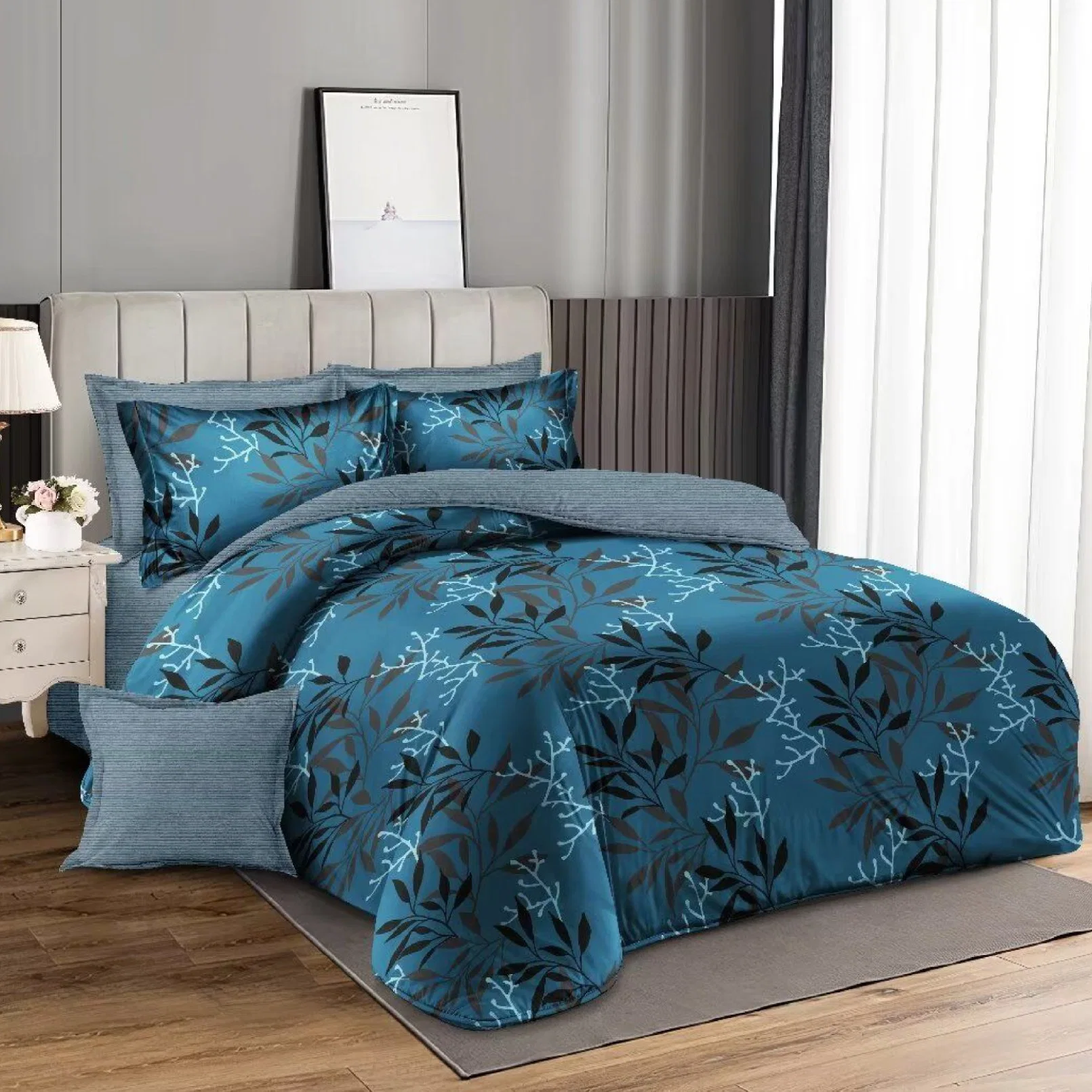 Hotel-Grade Polyester Bedspread Duvet Cover Decor Printed Bedsheets Matching Pillow Shams Quilted Comforter Customized Bed Linen Home Textile Bedding